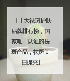 十大祛斑护肤品牌排行榜，国家唯一认证的祛斑产品，祛斑美白提亮