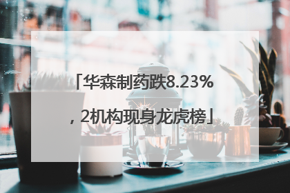 华森制药跌8.23%，2机构现身龙虎榜