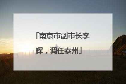 南京市副市长李晖，调任泰州