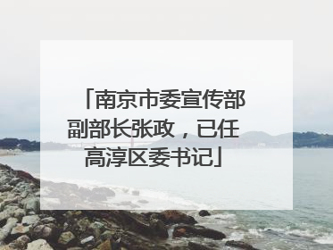 南京市委宣传部副部长张政，已任高淳区委书记