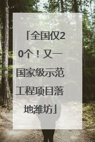 全国仅20个！又一国家级示范工程项目落地潍坊
