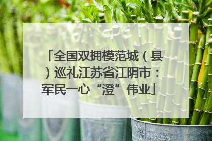 全国双拥模范城（县）巡礼江苏省江阴市：军民一心“澄”伟业