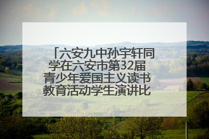 六安九中孙宇轩同学在六安市第32届青少年爱国主义读书教育活动学生演讲比赛中荣获一等奖