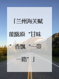 兰州海关赋能陇原“甘味”香飘“一带一路”
