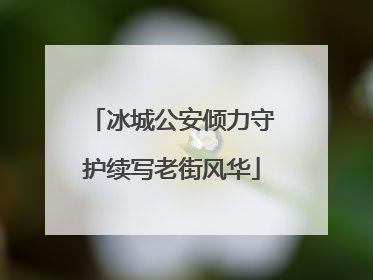 冰城公安倾力守护续写老街风华