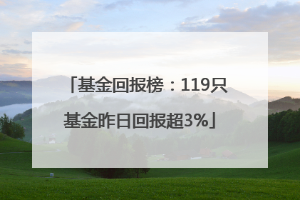 基金回报榜：119只基金昨日回报超3%