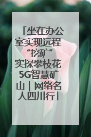 坐在办公室实现远程“挖矿” 实探攀枝花5G智慧矿山｜网络名人四川行