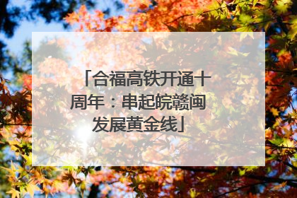 合福高铁开通十周年：串起皖赣闽发展黄金线