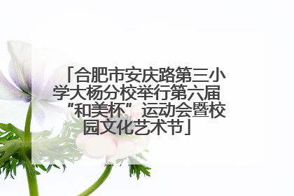合肥市安庆路第三小学大杨分校举行第六届“和美杯”运动会暨校园文化艺术节