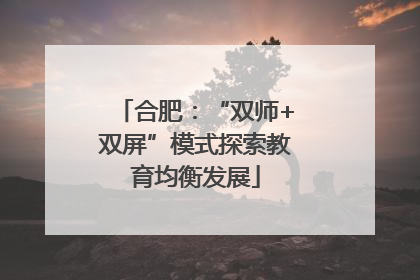 合肥：“双师+双屏”模式探索教育均衡发展