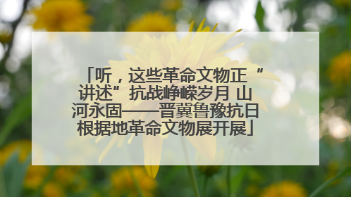 听，这些革命文物正“讲述”抗战峥嵘岁月 山河永固——晋冀鲁豫抗日根据地革命文物展开展