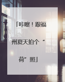 咔嚓！跟福州夏天拍个“荷”照