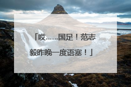 哎……国足！范志毅昨晚一度语塞！