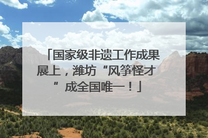 国家级非遗工作成果展上，潍坊“风筝怪才”成全国唯一！