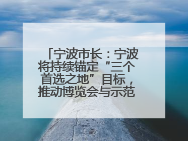 宁波市长：宁波将持续锚定“三个首选之地”目标，推动博览会与示范区互促共进
