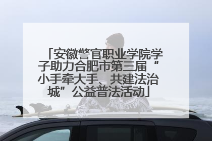 安徽警官职业学院学子助力合肥市第三届“小手牵大手、共建法治城”公益普法活动