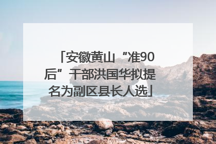 安徽黄山“准90后”干部洪国华拟提名为副区县长人选