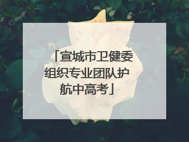 宣城市卫健委组织专业团队护航中高考