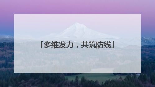 多维发力，共筑防线