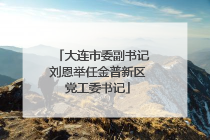 大连市委副书记刘恩举任金普新区党工委书记
