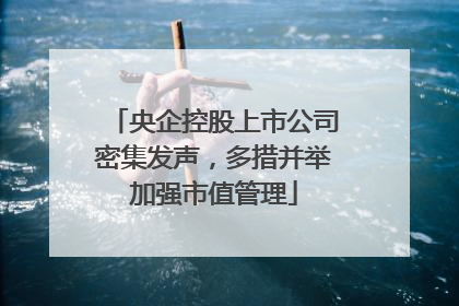 央企控股上市公司密集发声，多措并举加强市值管理