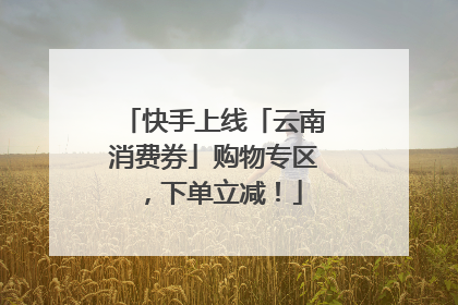 快手上线「云南消费券」购物专区，下单立减！