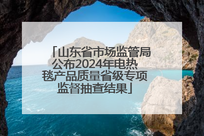 山东省市场监管局公布2024年电热毯产品质量省级专项监督抽查结果
