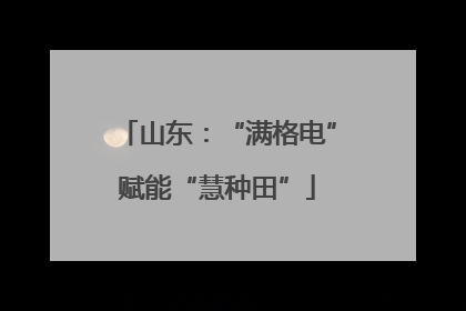 山东：“满格电”赋能“慧种田”