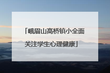 峨眉山高桥镇小全面关注学生心理健康