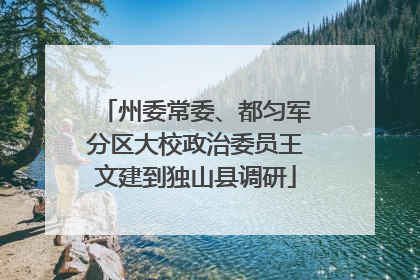 州委常委、都匀军分区大校政治委员王文建到独山县调研