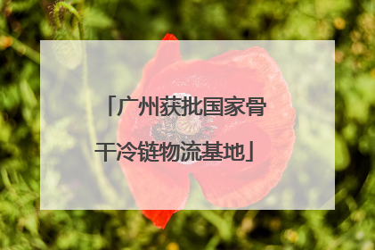 广州获批国家骨干冷链物流基地