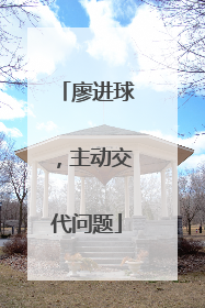 廖进球，主动交代问题