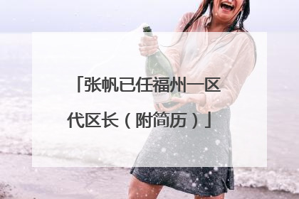 张帆已任福州一区代区长（附简历）