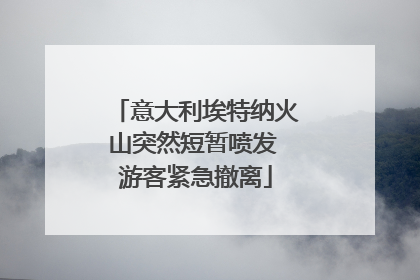 意大利埃特纳火山突然短暂喷发 游客紧急撤离
