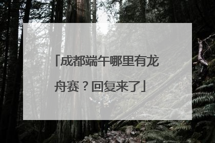 成都端午哪里有龙舟赛？回复来了
