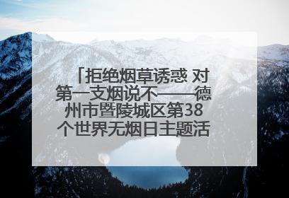 拒绝烟草诱惑 对第一支烟说不——德州市暨陵城区第38个世界无烟日主题活动走进校园