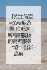 招生简章=免费旅游券 临沂这所高职院校的高考服务“卷”出新高度