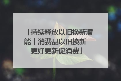 持续释放以旧换新潜能丨消费品以旧换新 更好更新促消费