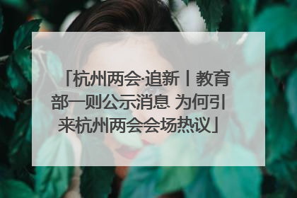 杭州两会·追新丨教育部一则公示消息 为何引来杭州两会会场热议