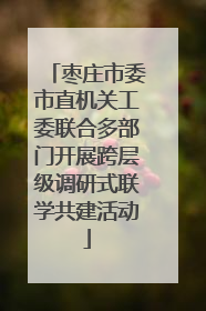 枣庄市委市直机关工委联合多部门开展跨层级调研式联学共建活动