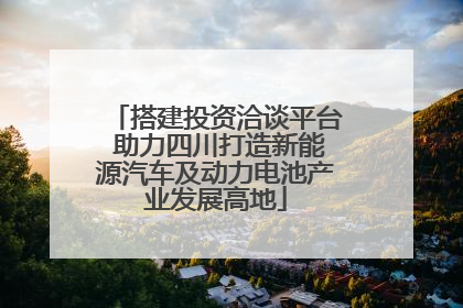 搭建投资洽谈平台 助力四川打造新能源汽车及动力电池产业发展高地