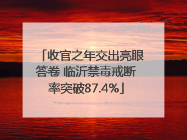 收官之年交出亮眼答卷 临沂禁毒戒断率突破87.4%