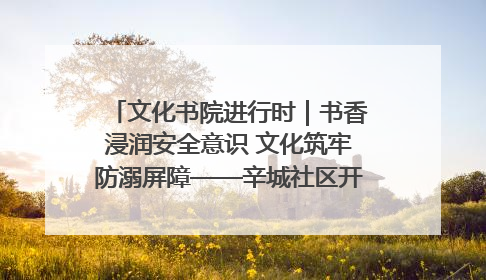 文化书院进行时｜书香浸润安全意识 文化筑牢防溺屏障——辛城社区开展防溺水主题宣传活动