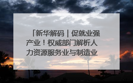 新华解码｜促就业强产业！权威部门解析人力资源服务业与制造业融合发展试点