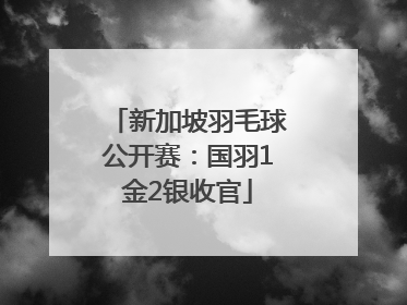 新加坡羽毛球公开赛：国羽1金2银收官