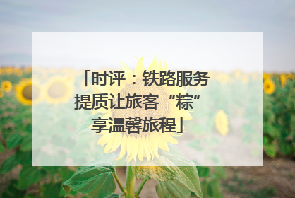 时评：铁路服务提质让旅客“粽”享温馨旅程