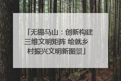 无锡马山：创新构建三维文明矩阵 绘就乡村振兴文明新图景