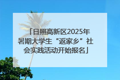 日照高新区2025年暑期大学生“返家乡”社会实践活动开始报名
