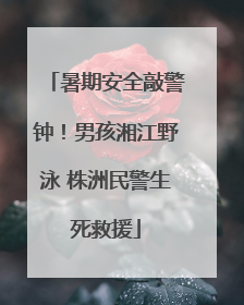 暑期安全敲警钟！男孩湘江野泳 株洲民警生死救援
