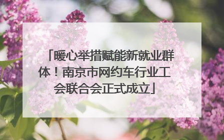 暖心举措赋能新就业群体！南京市网约车行业工会联合会正式成立